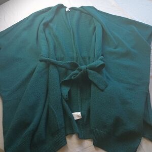 Pink Lily Teal Luxury Feel Belted Cape Women's size Medium
